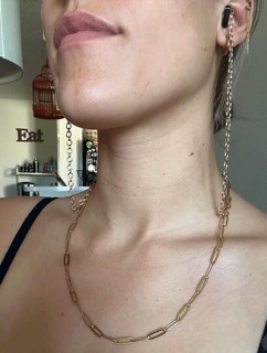 Ear chain necklace worn